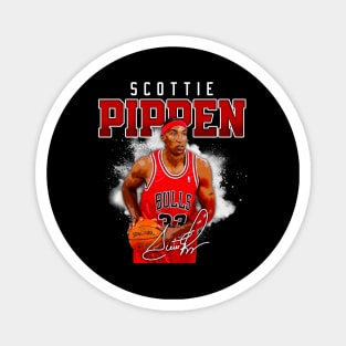 Scottie Pippen Basketball Legend Signature Vintage Retro 80s 90s Bootleg Rap Style Magnet